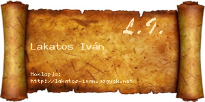 Lakatos Iván névjegykártya